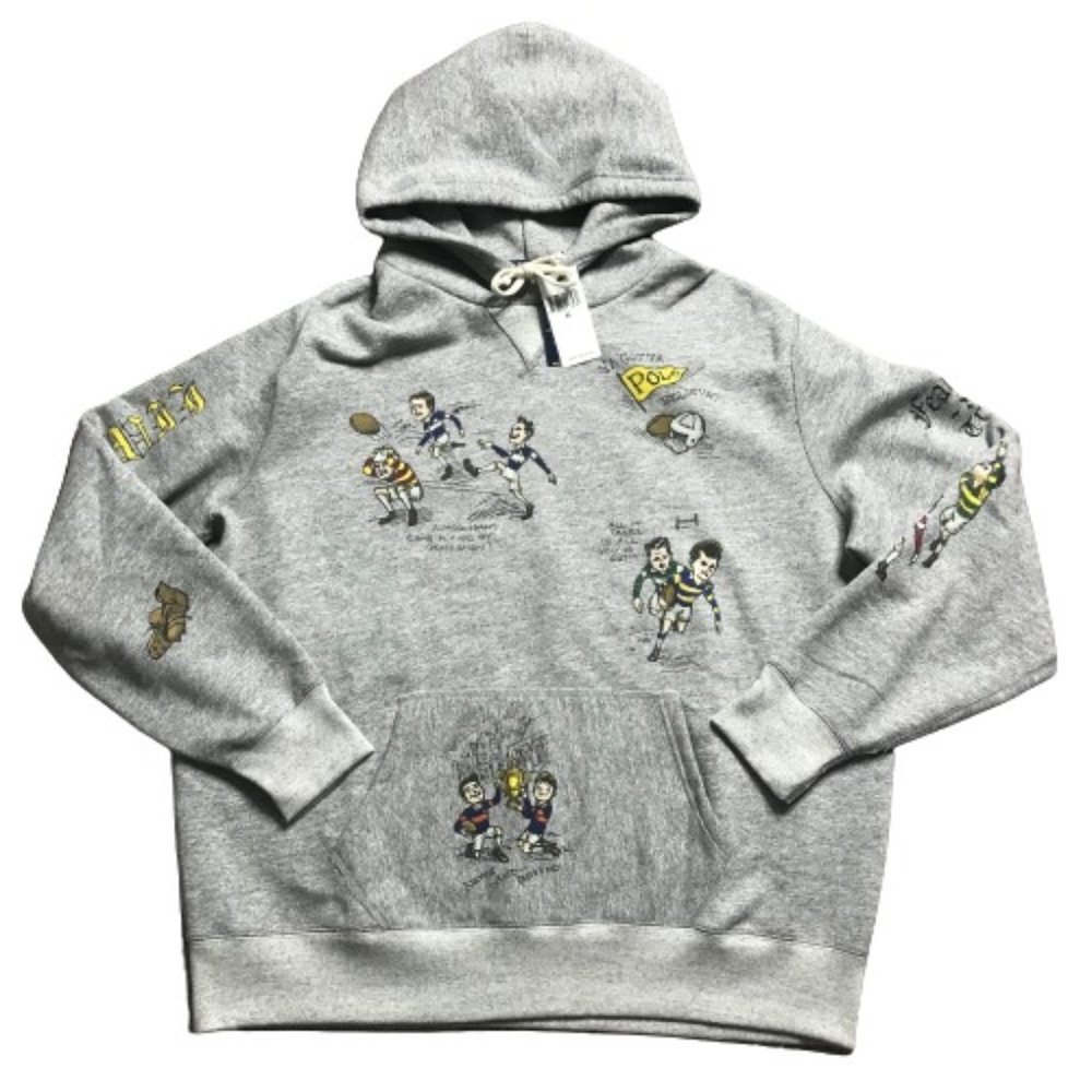 Polo Ralph Lauren St. Andrews Graphic Football Rugby Gray Hoodie